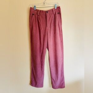 Women’s Siliteelon Salmon Straight Leg Velvet Cords Pants, High Waist Size Large